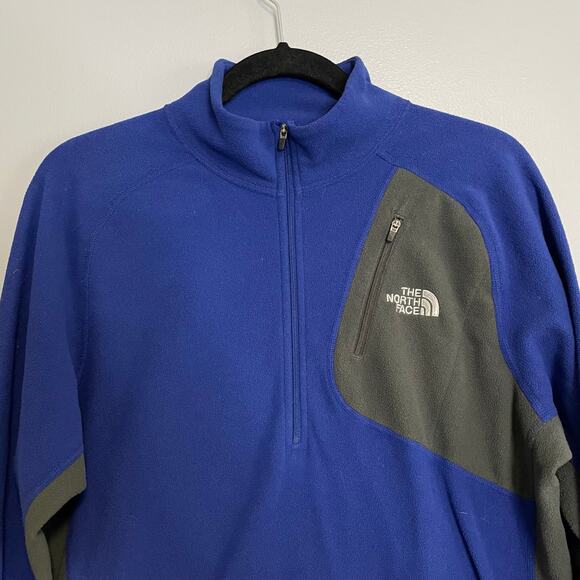 The North Face Blue Fleece Half Zip Pullover Jacket - Picture 2 of 4